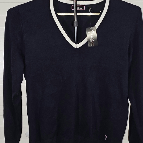 Golftini Contrast Stretch V-Neck Sweater